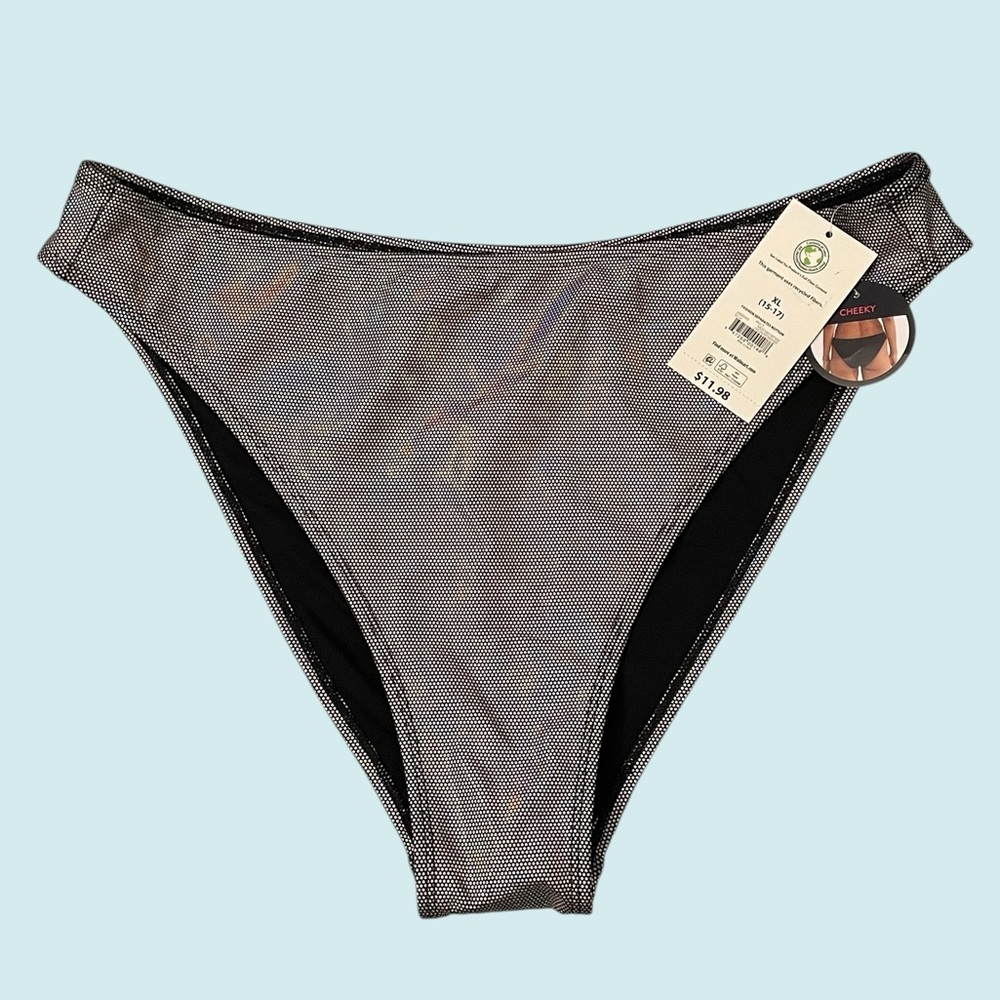 BNWT No Boundaries Silver Shimmer Bikini Bottom (Multi Color, Multiple Sizes)